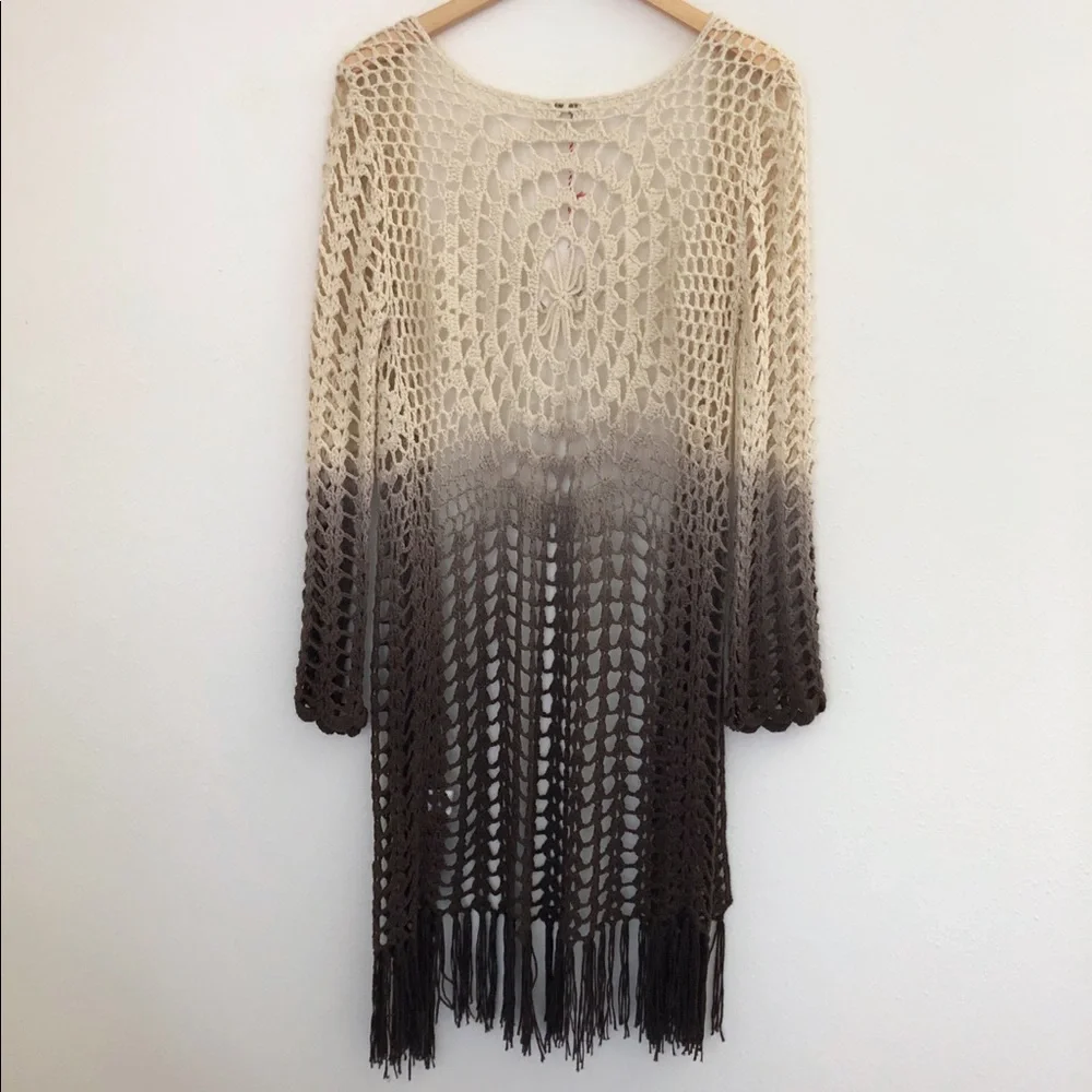 Umgee Ombre Knit Cardigan - Cream and gray - Picture 1 of 8